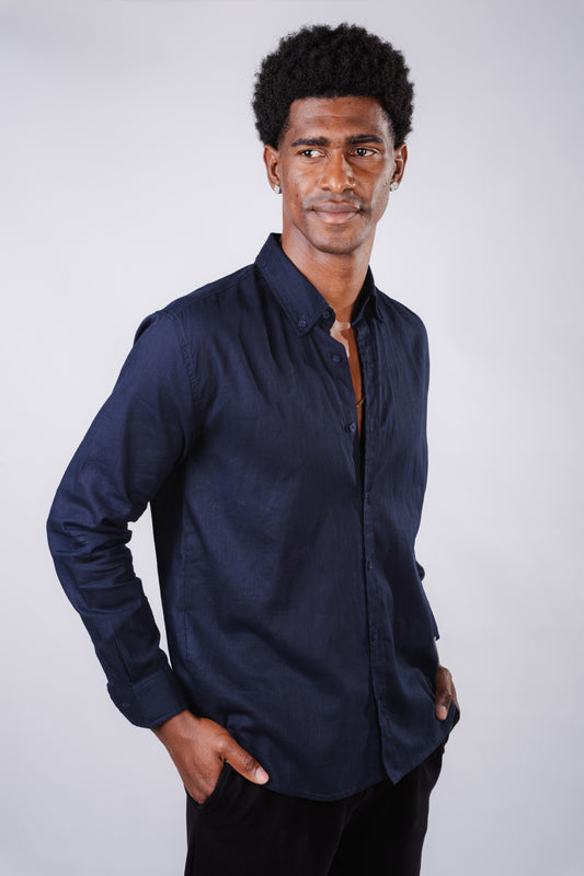 Linen shirt- Navy