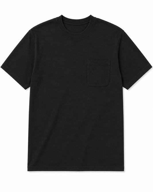 Oversized Pocket Tee In Black