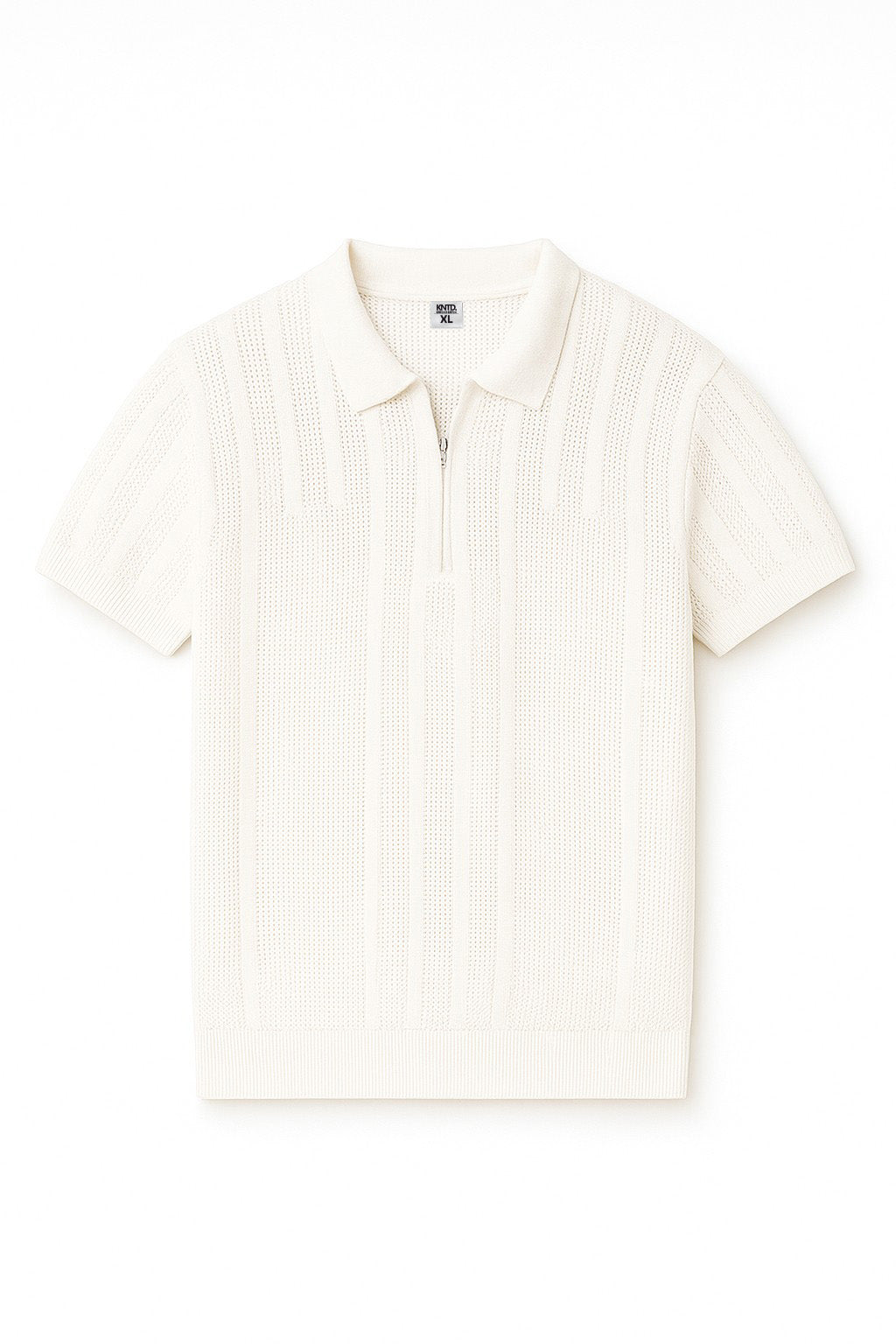 Tricot With Zipper Shirt- White