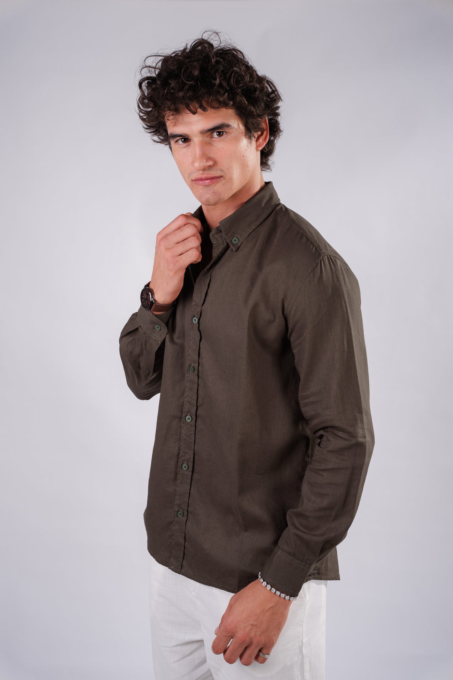Linen shirt- Olive