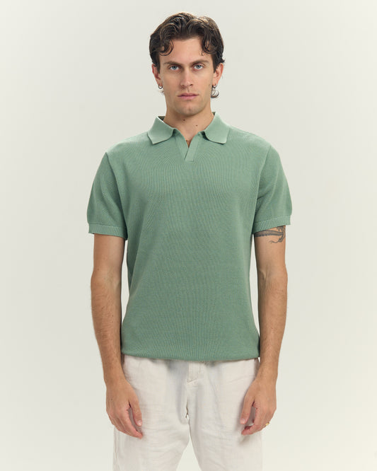 Knit polo in Mint