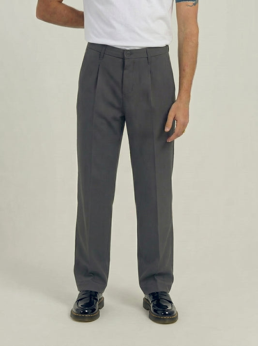 Men's Tailored Smart-Casual Pleated Trousers Grey