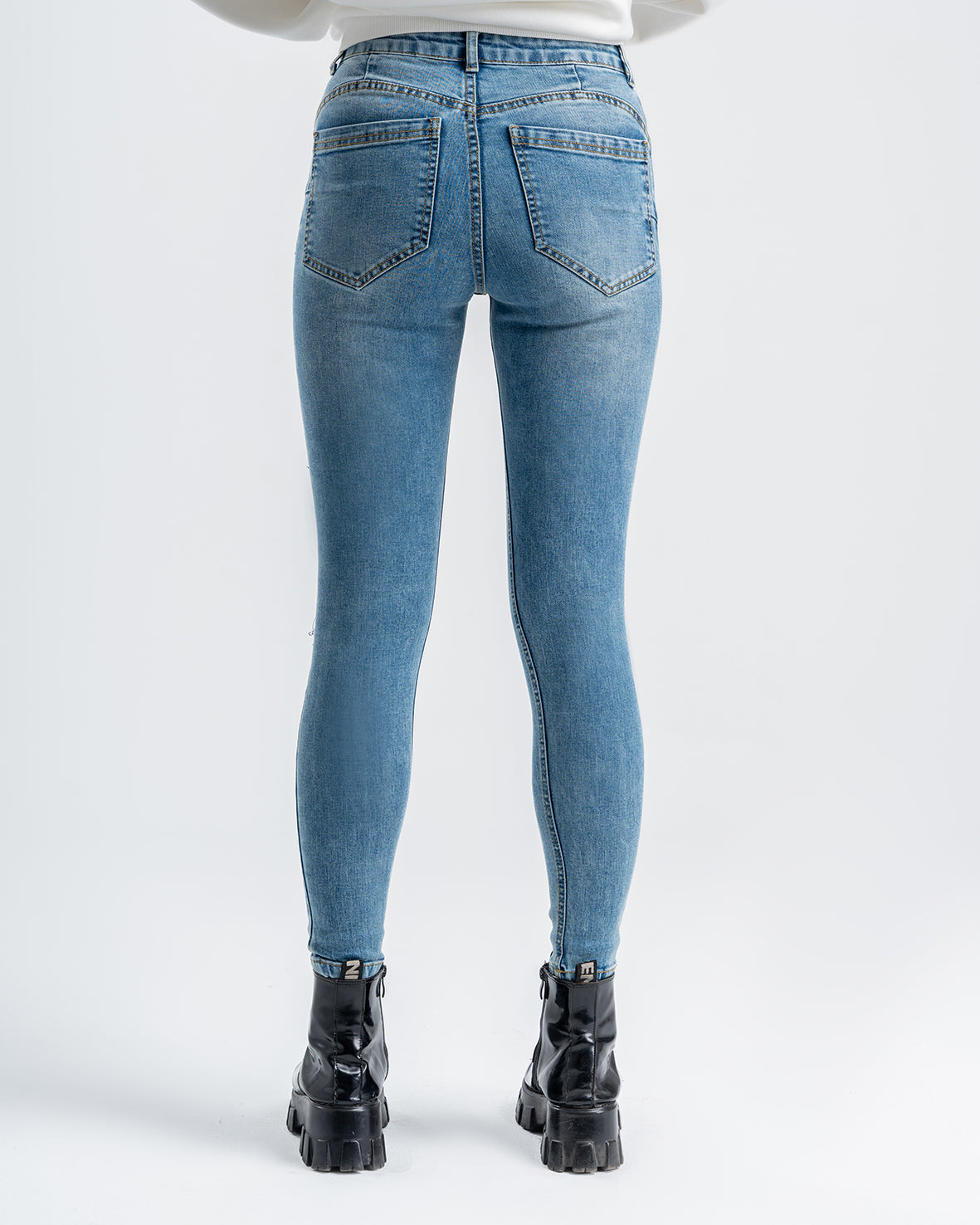 Women's Blue Skinny Fit Plain Skinny Jeans