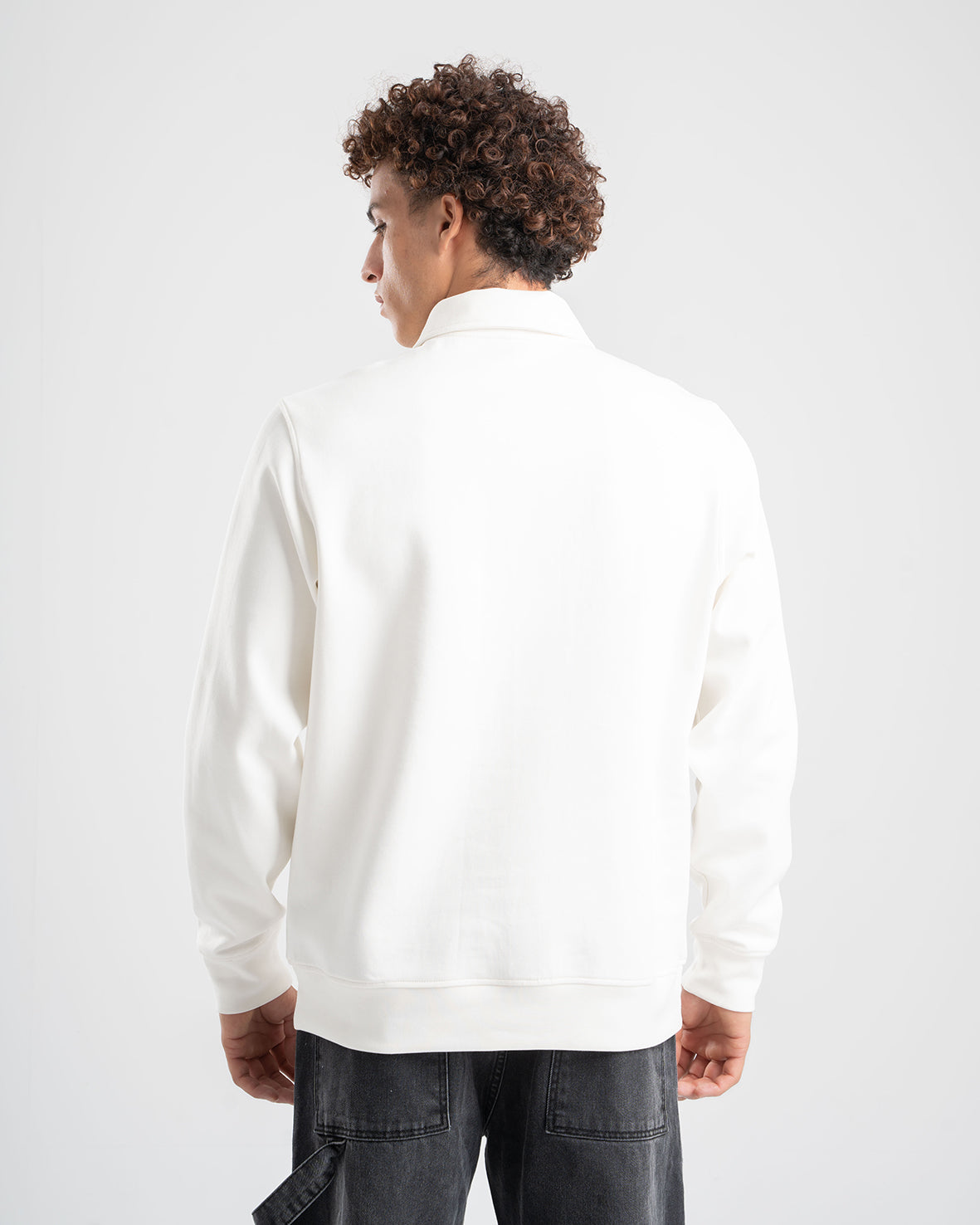 WHITE QUARTER-ZIP POLO
