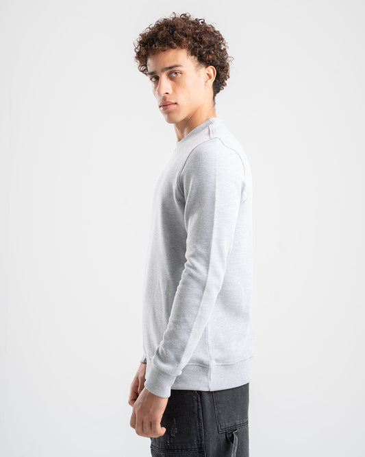 LIGHT GREY CREW NECK CASHMERE