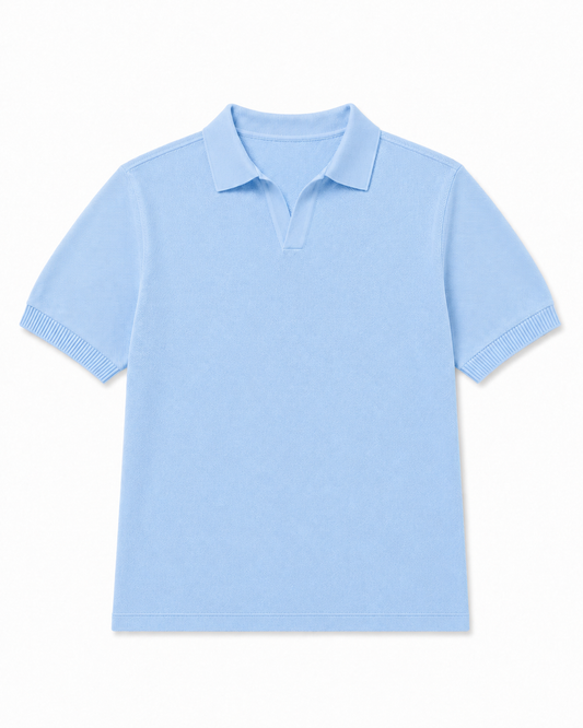 Knit polo in Sky blue