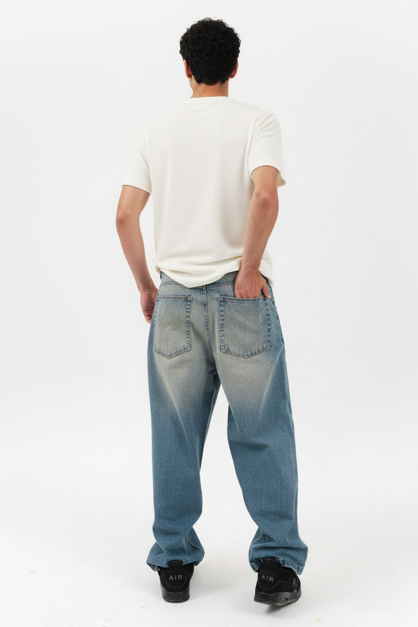 Men's Wide-Leg blue wash Denim