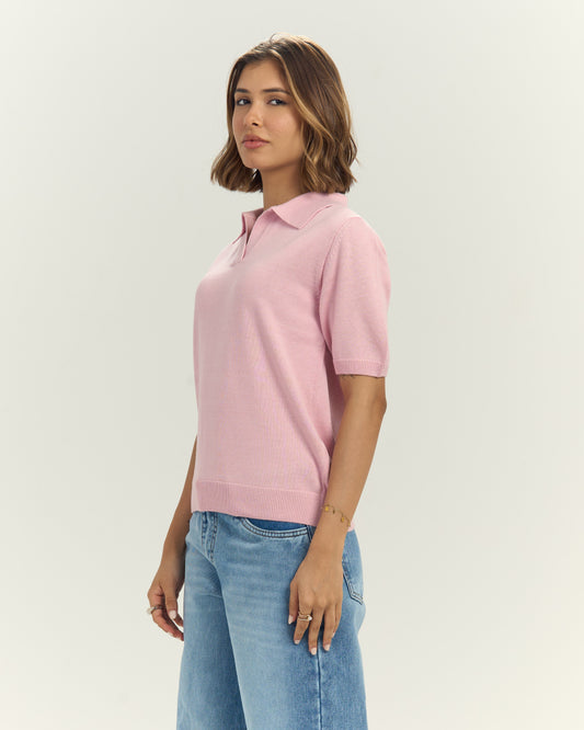 Polo Knit In Pink