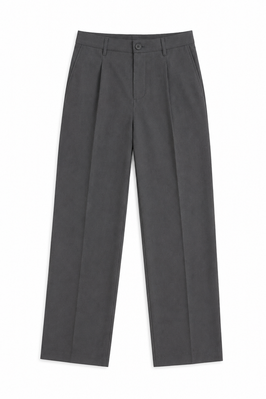Men's Tailored Smart-Casual Pleated Trousers Grey