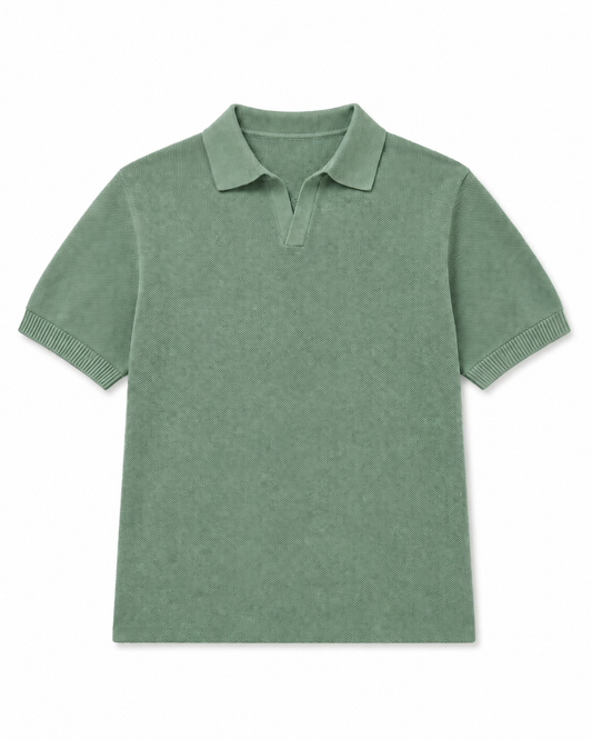 Knit polo in Mint