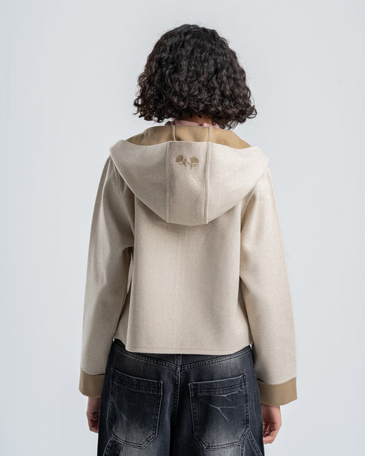 Beige Women's Gogh jacket With Hood