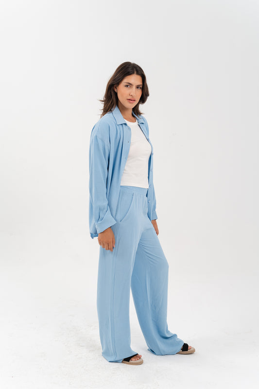 Casual Sky Blue 2-Piece Set