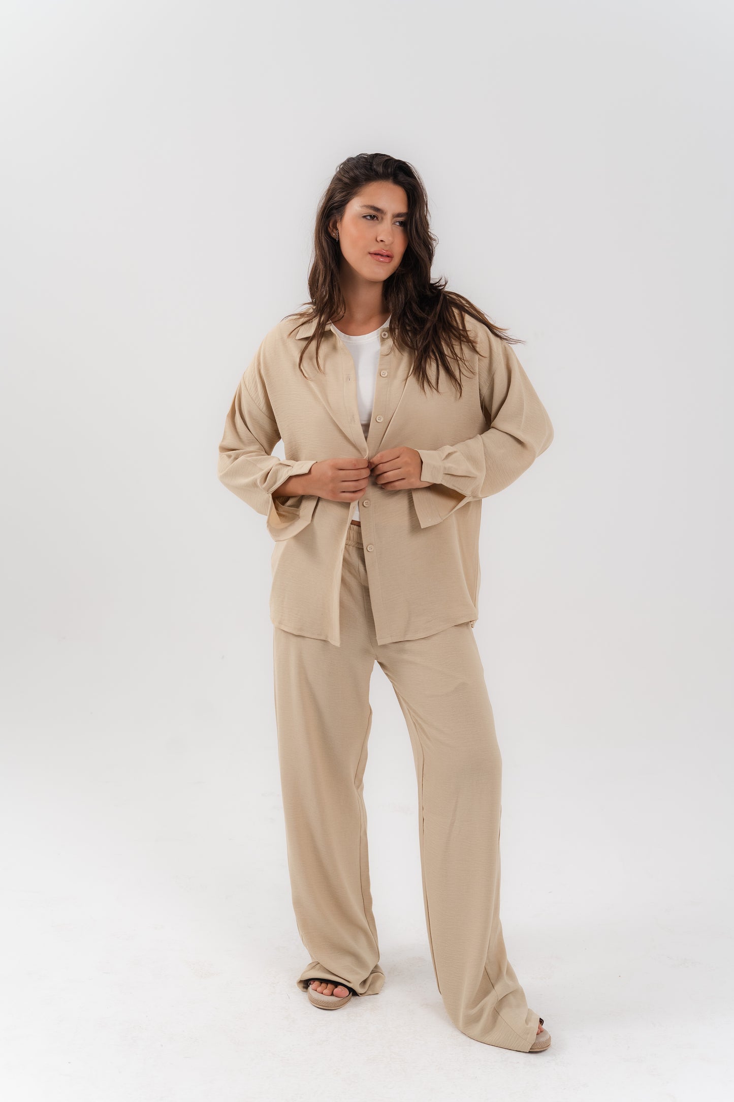 Casual Beige 2-Piece Set