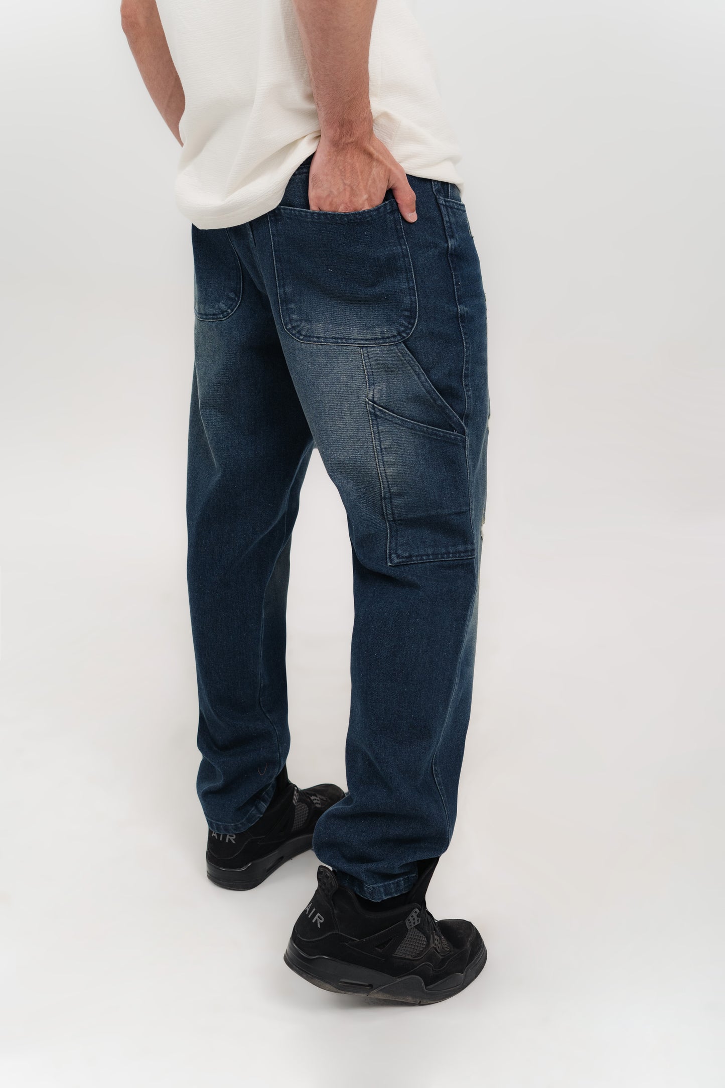 Men's Straight Fit Dirty Blue Denim