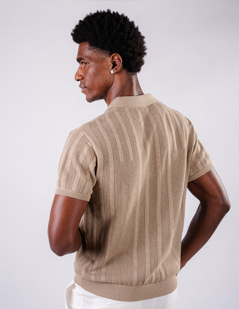 Tricot With Zipper Shirt- Olive