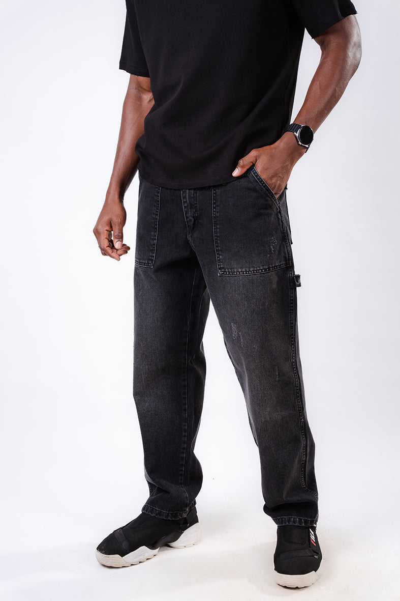 Men's Straight Fit Black Denim