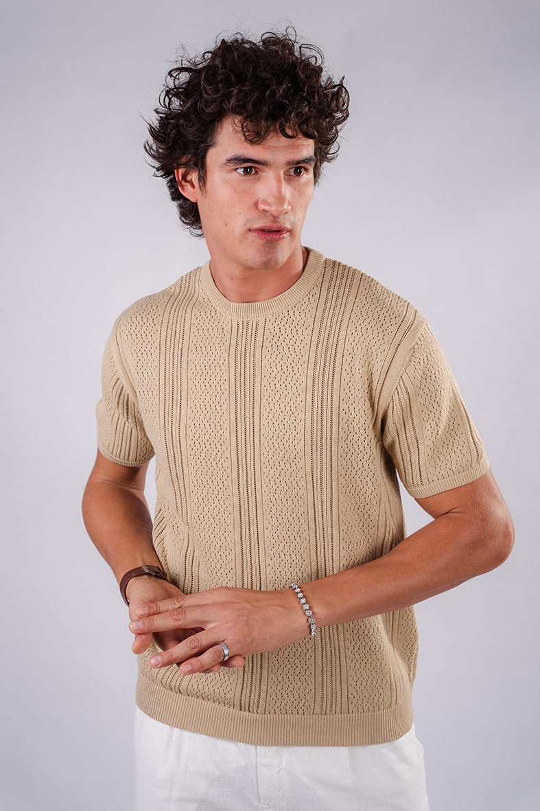 Summer Knit Shirt - Beige