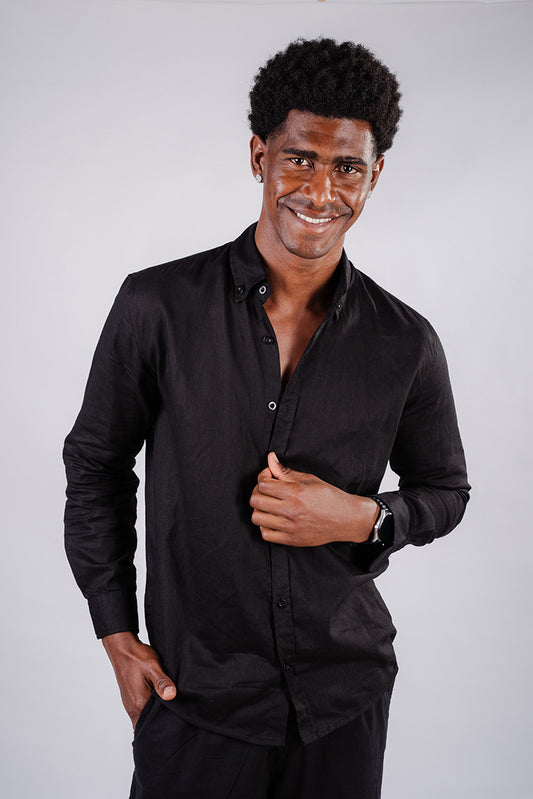 Linen shirt- Black