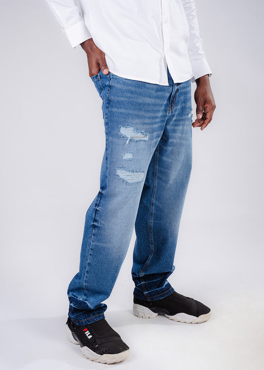 Men's Straight Fit Blue Denim