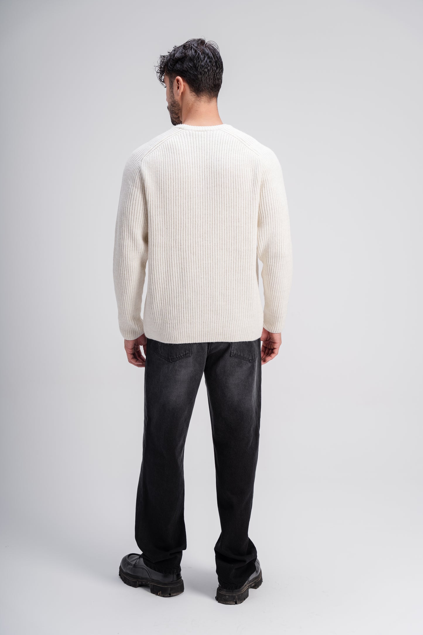Crew Neck Knit in Off White