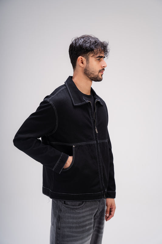 Gabardine Jacket in Black