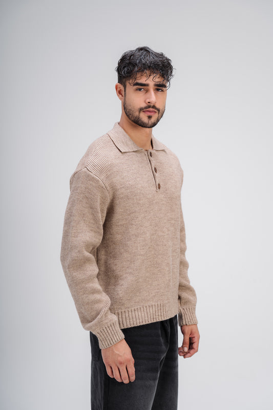 Knitted Sweater in Beige