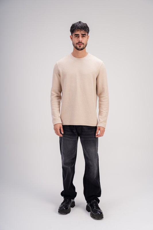 Textured Sweater in Beige