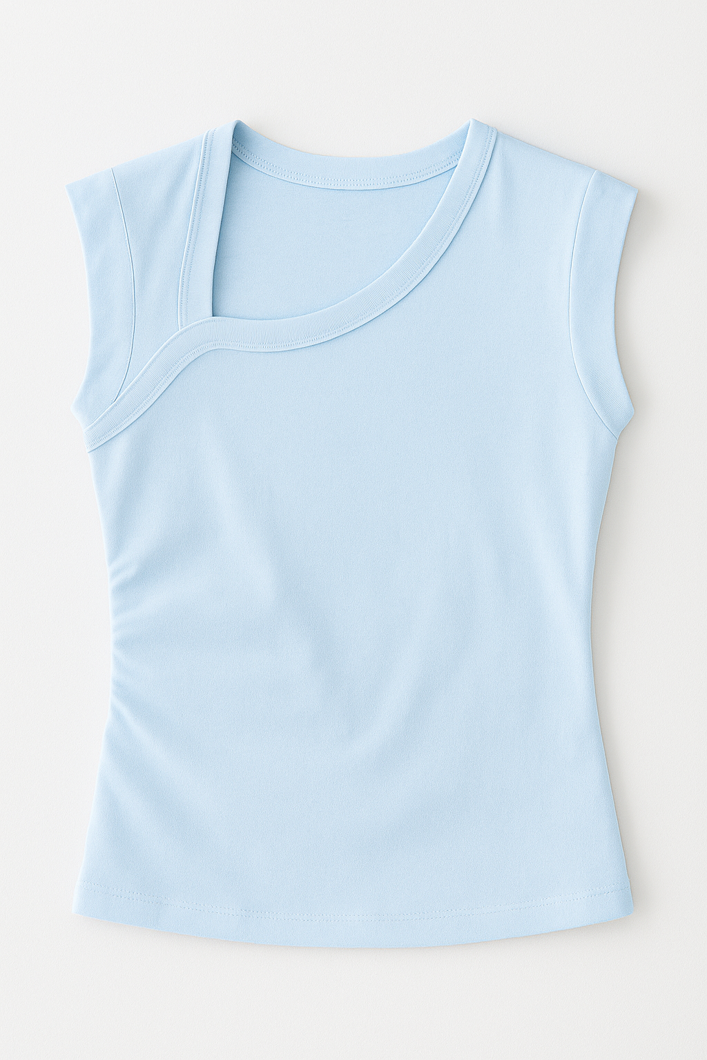 Quarter Sleeve Cropped Shirt - Sky Blue