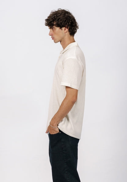 Button Down White Polo T-Shirt