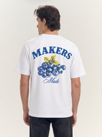 Men's Oversized Blueberry Graphic Tee Off White
