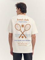 Men's Oversized "kntd club" Graphic Tee Off White
