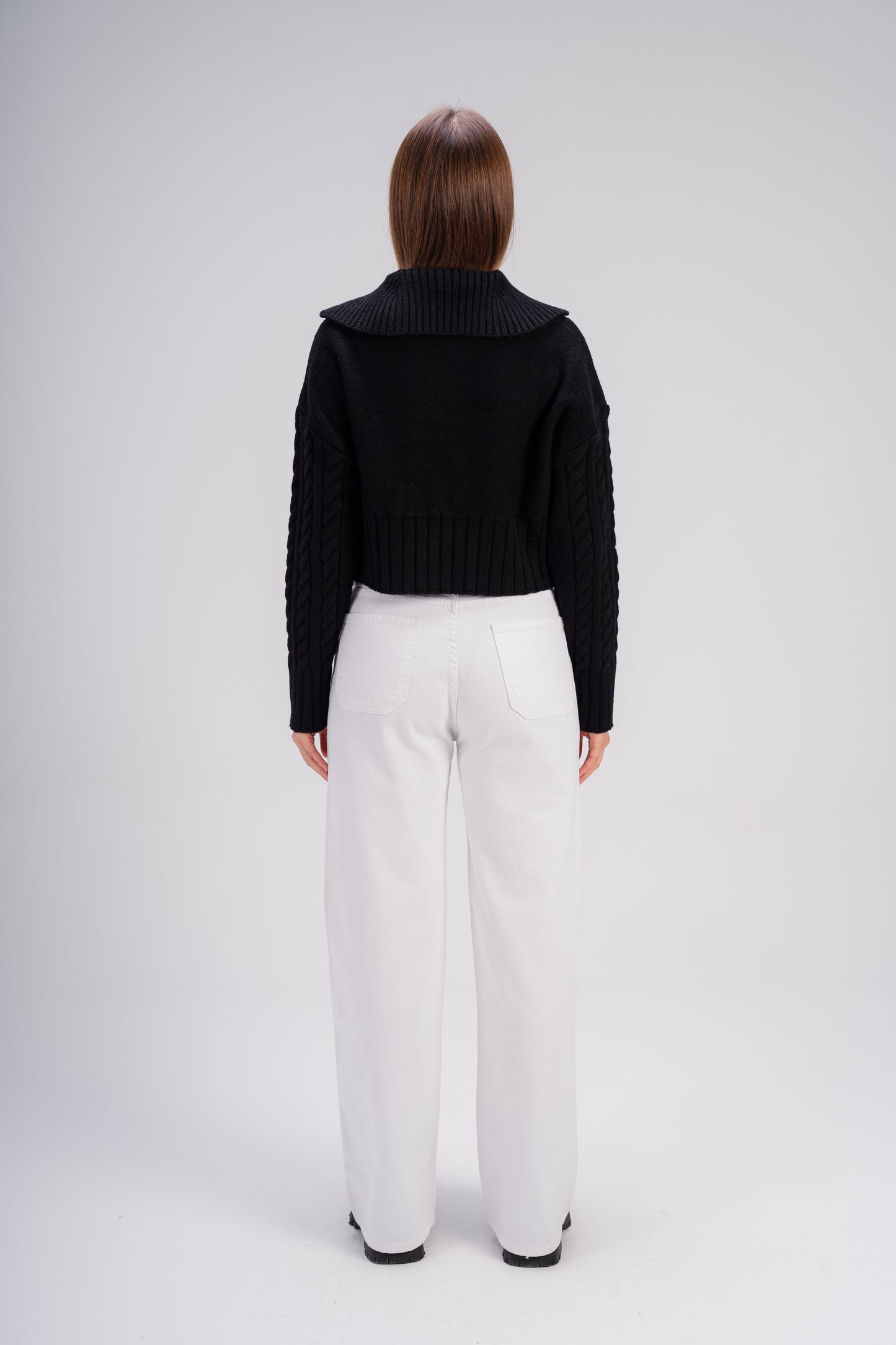Wide, Modern White Gabardine Pants