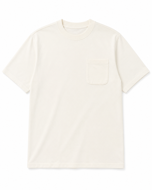 Oversized Pocket Tee In White