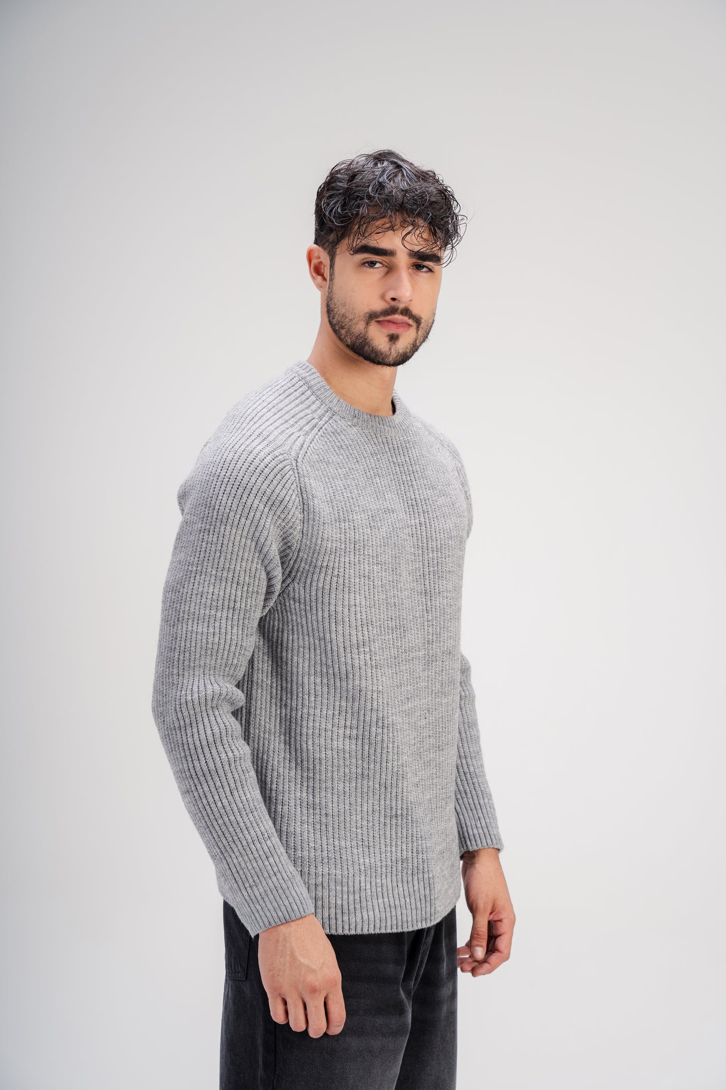 Crew Neck Knit in Grey