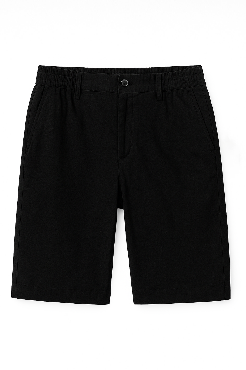 Straight fit Linen Shorts - Black