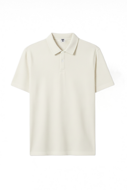 Button Down White Polo T-Shirt