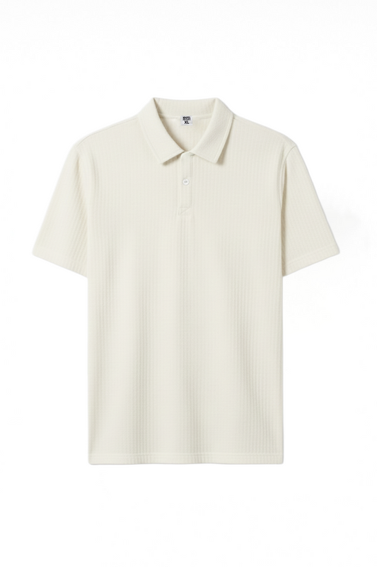 Button Down White Polo T-Shirt