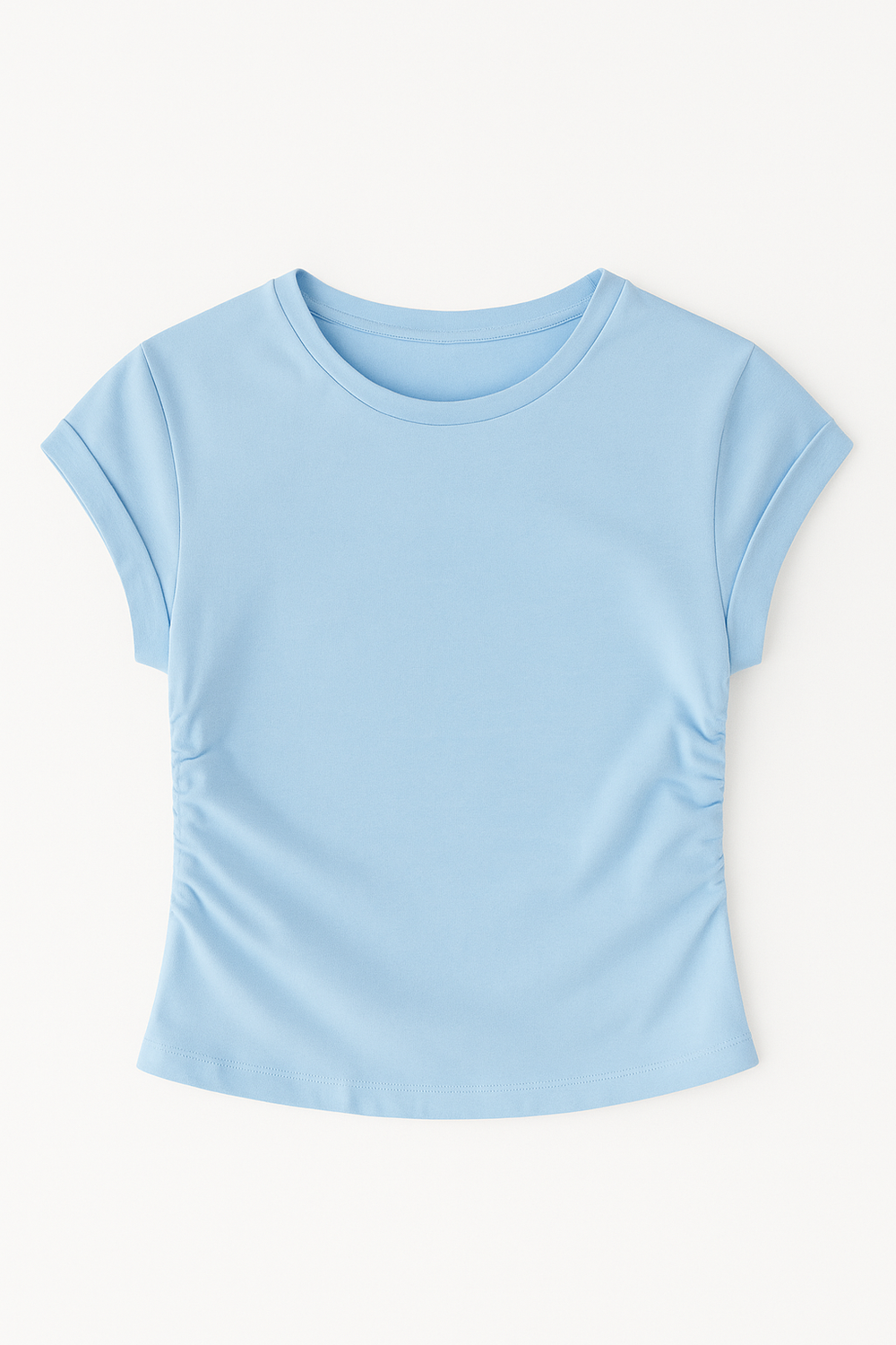 Drape Cropped Tee - Sky Blue