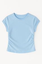 Drape Cropped Tee - Sky Blue