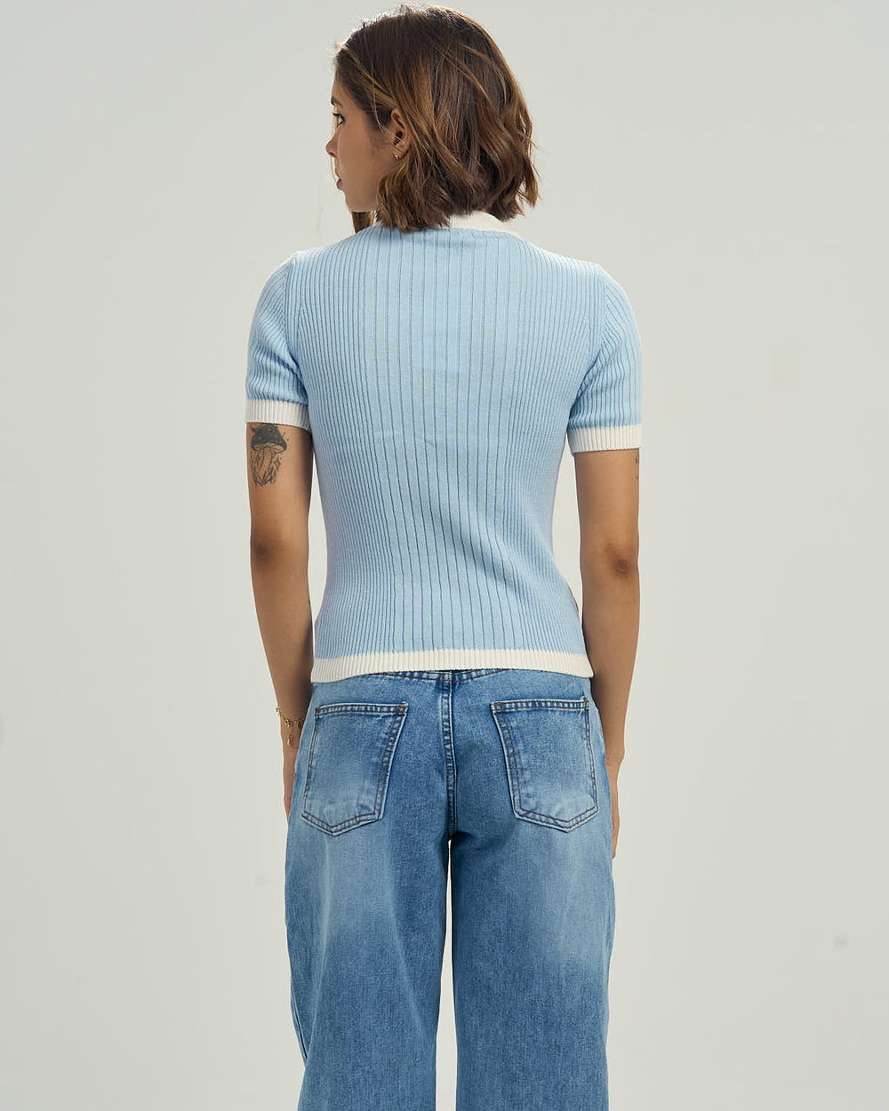 Knit Tee In Sky blue
