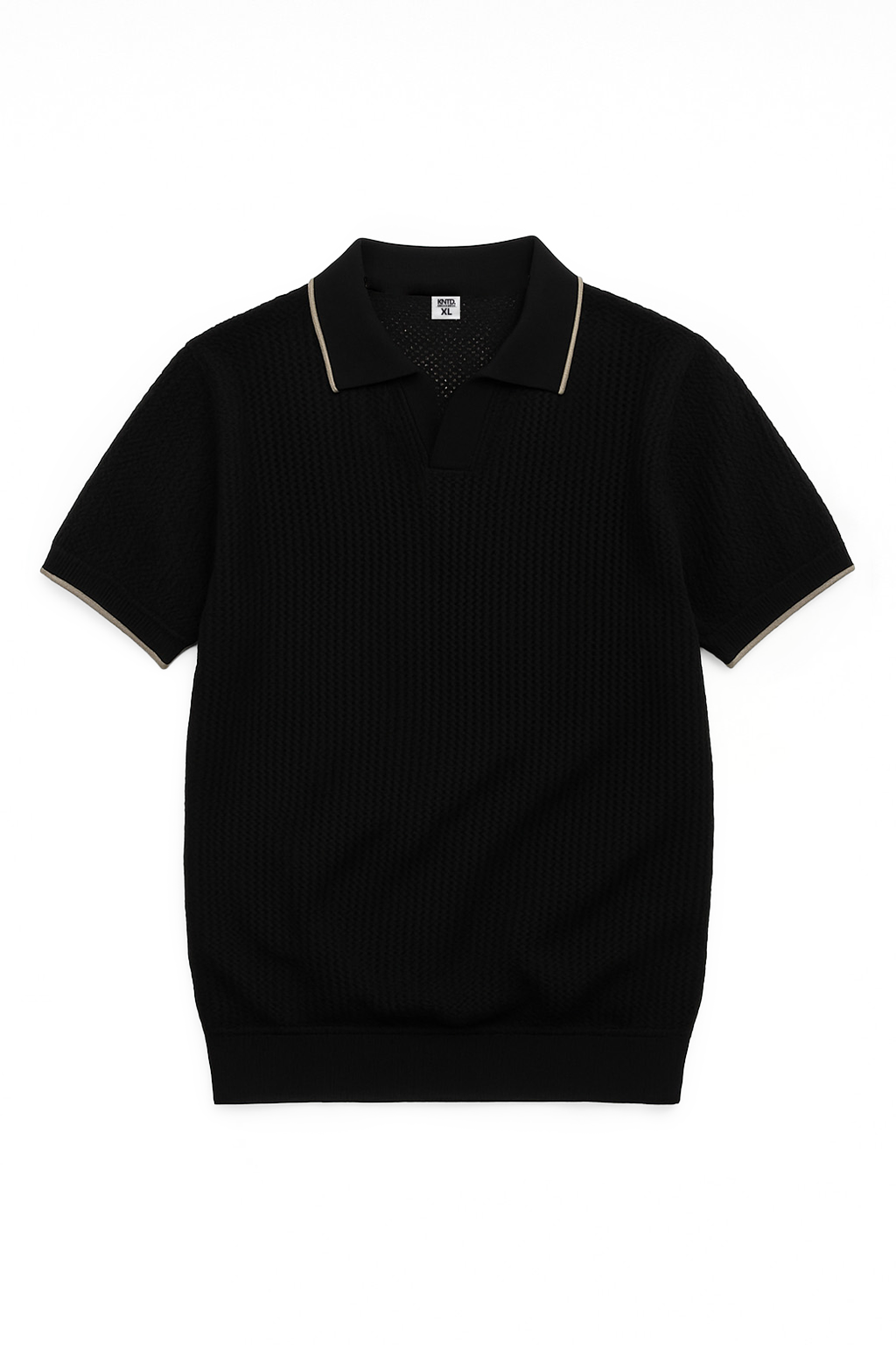 Summer knit polo-Black