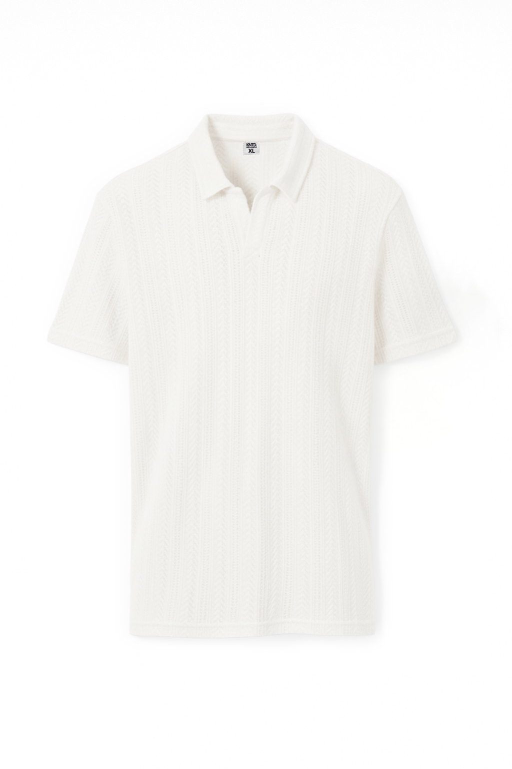 White polo T-shirt with a subtle pattern