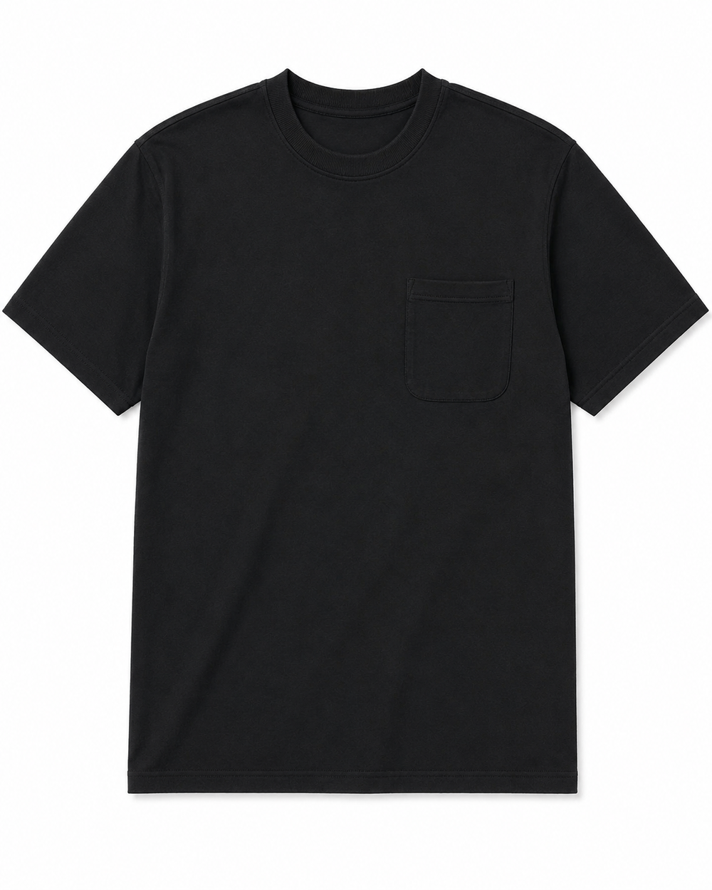 Oversized Pocket Tee In Black