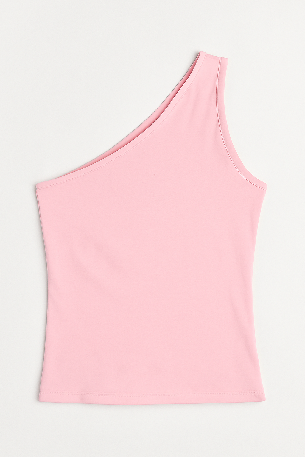 One Shoulder Basic Top - Pink