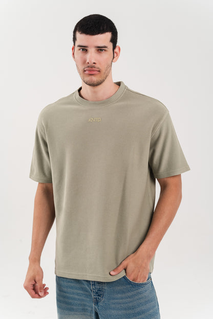 OLIVE KNTD BASIC T-SHIRTT