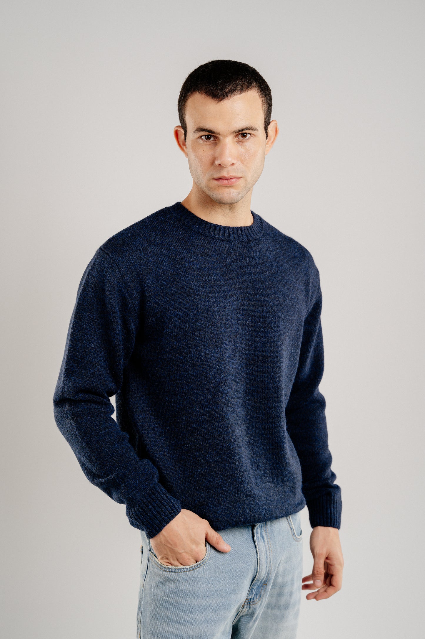 WOOL SWEATER NAVY BLUE