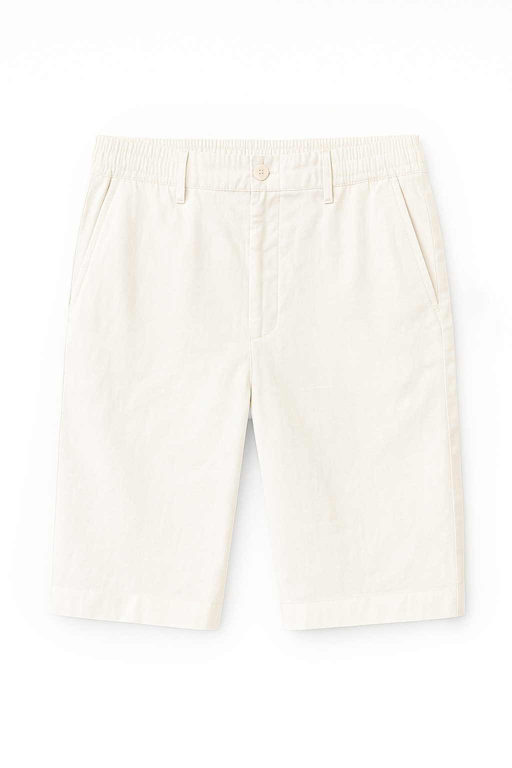 Straight fit Linen Shorts -off White