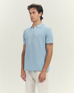 Knit polo in Sky blue