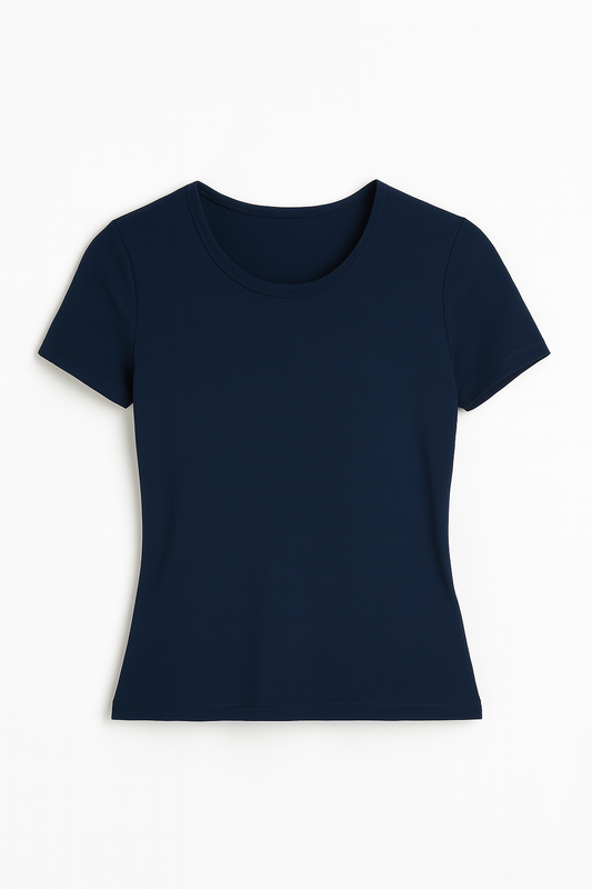 NAVY U-SHAPED SHORT SLEEVE