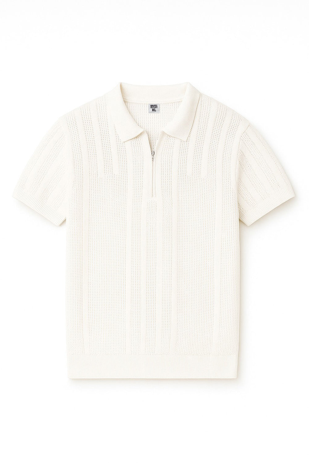 Tricot With Zipper Shirt- White